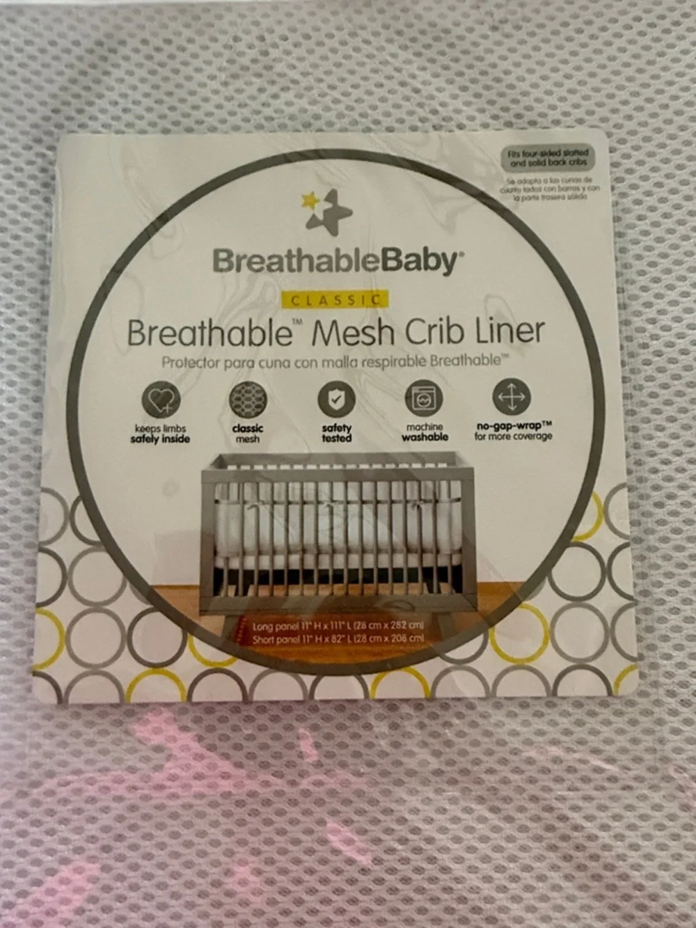 BreathableBaby White Mesh Crib Liner - Soft Breathable Protection